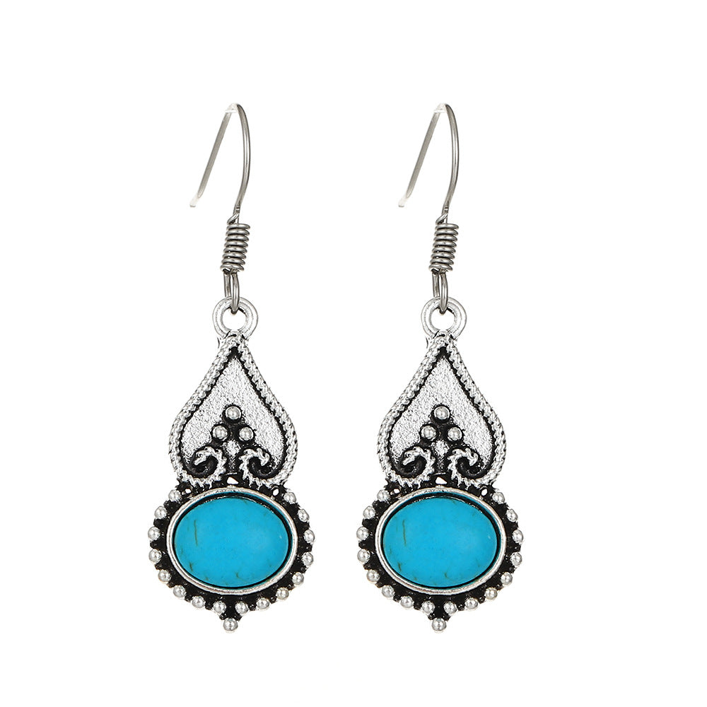 Wholesale Colorful gemstone earrings turquoise earrings